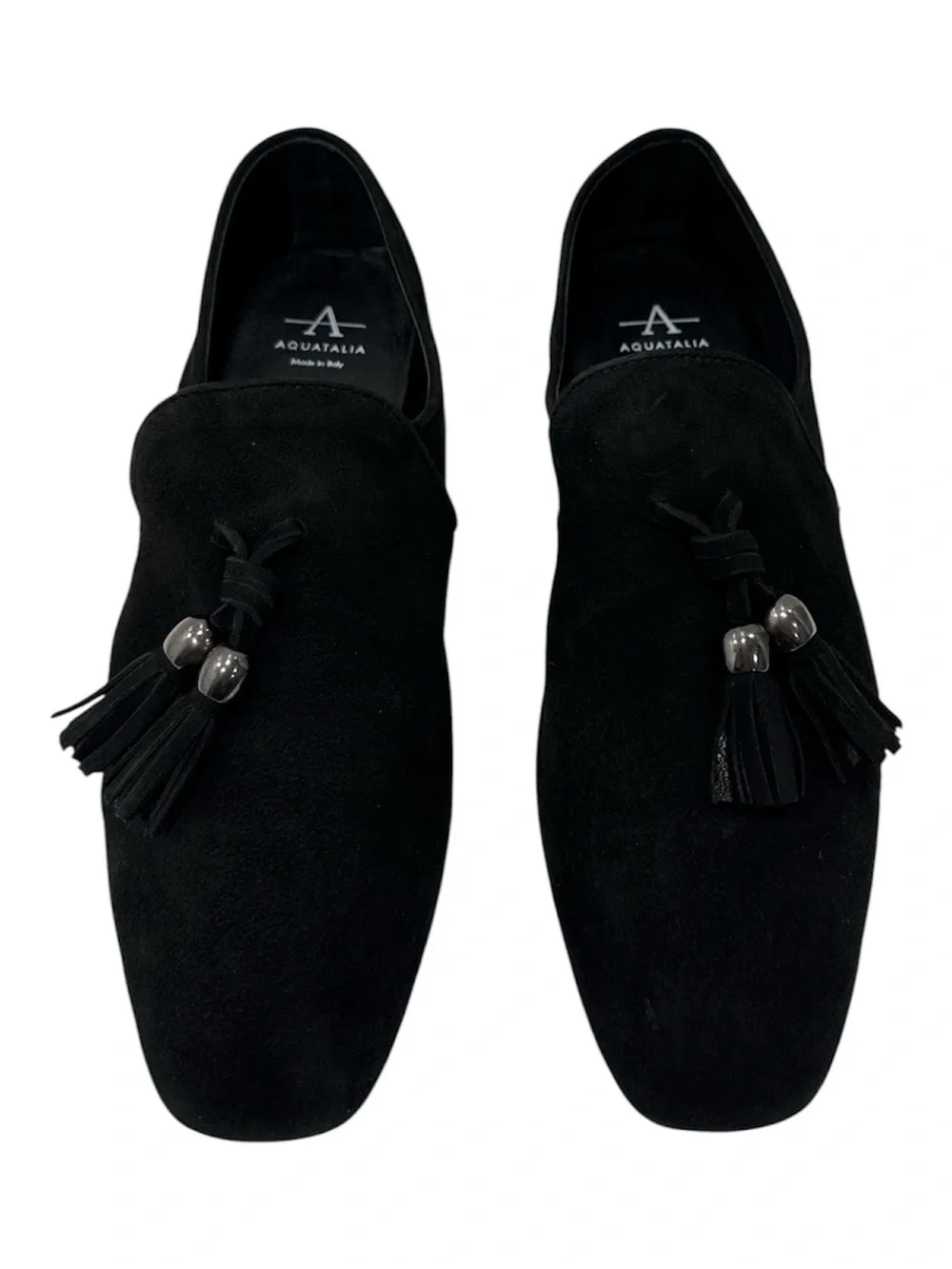 Aquatalia Suede Loafers Women's Size: 8 Black made in Italy